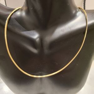 18k Gold Omega two-tone Necklace Made in Italy